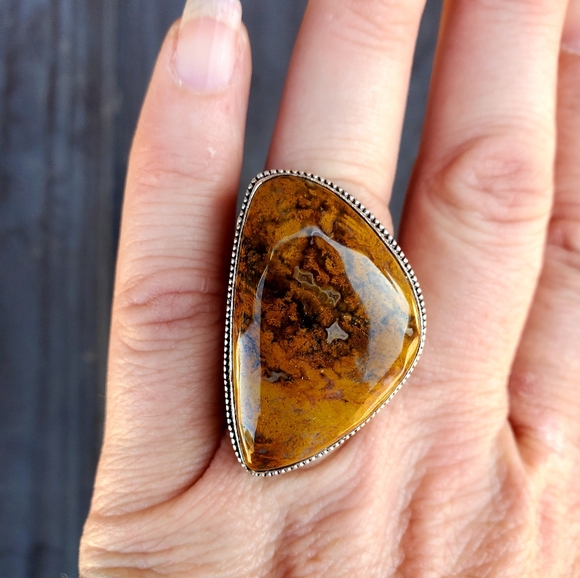 New Seam Agate 925 Silver Ring. - Picture 4 of 16